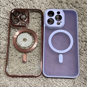 Apple Purple and Rose Gold Phone Case Duo
